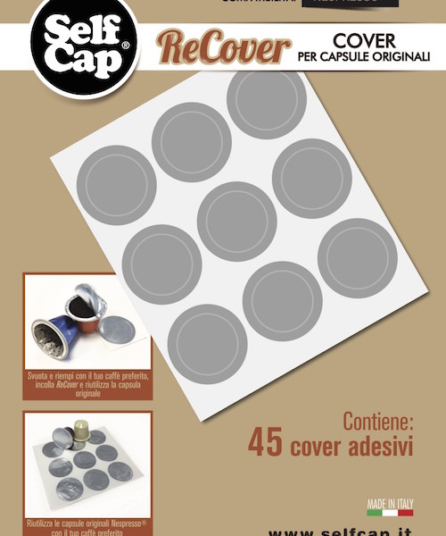 RECOVER SET di 45 COVER PER CAPSULE ORIGINALI NESPRESSO IN ALLUMINIO